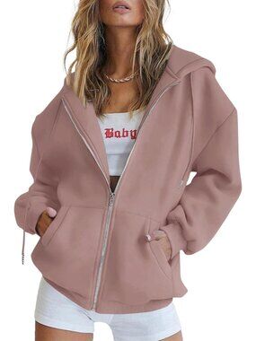 Women's Nutmeg Long Sleeve Pockets Fall Zip Up Hoodies Sweatshirts Track Jackets